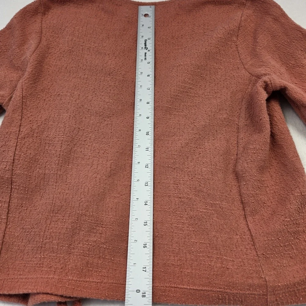 Madewell Texture & Thread Wrap Top Womens Small Rust Short Sleeve Tie Side